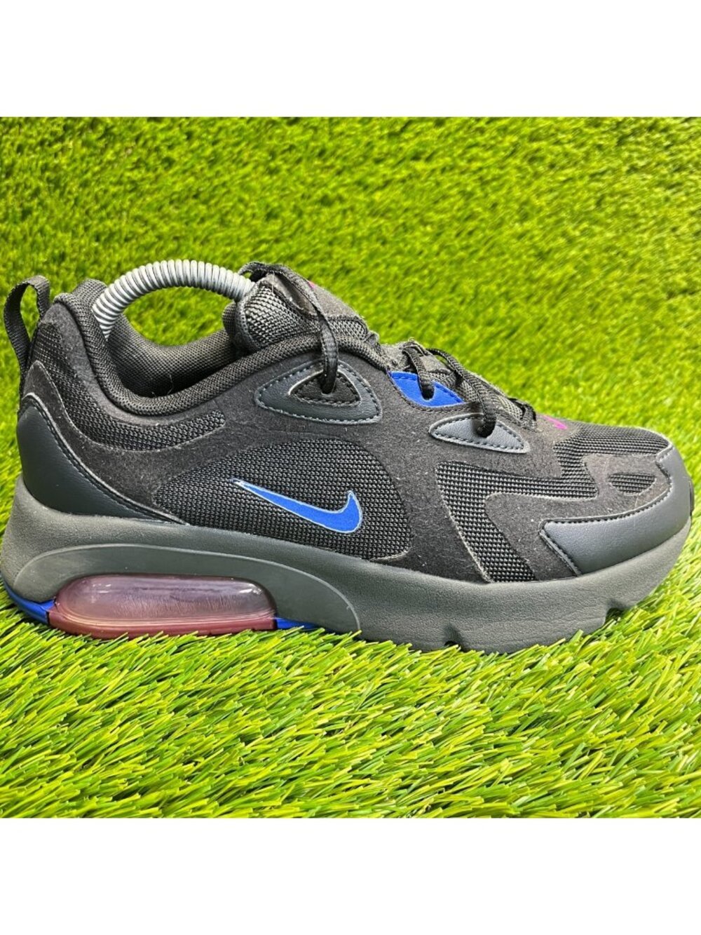 Nike Air Max 200 Boys Size 7Y Black Blue Athletic Running Walking Shoes Sneakers